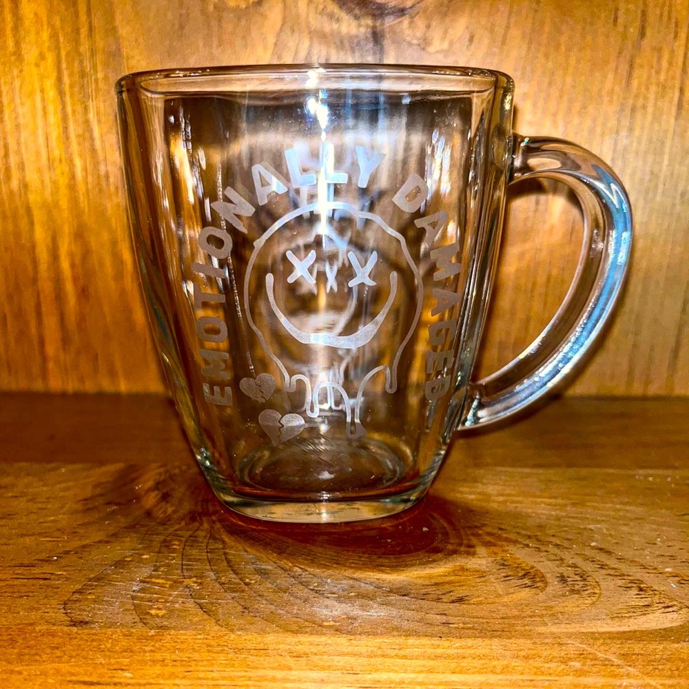 Etched glass emotionally damaged